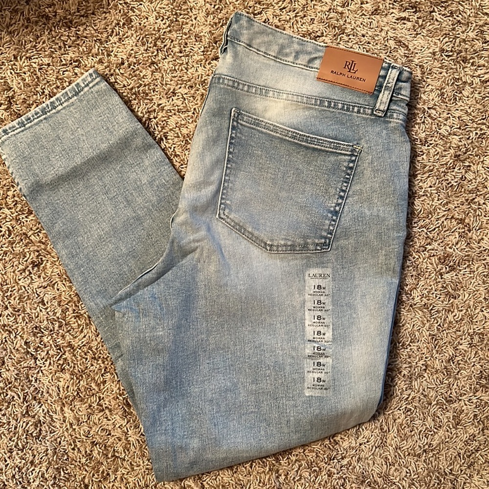 Lauren Ralph Lauren - High-Rise Skinny Leg Jeans - Size 18W